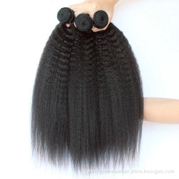 Raw Mink Brazilian Double Drawn Virgin Human Hair Extension Yaki Kinky Straight Natural Cuticle Aligned Human Hair Bundle Vendor